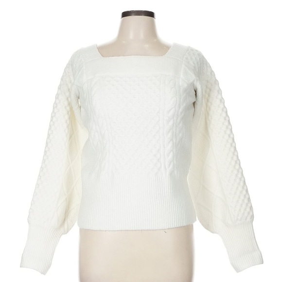 FRNCH Sweaters - ☘️FRNCH Cream Cable Knit Sweater